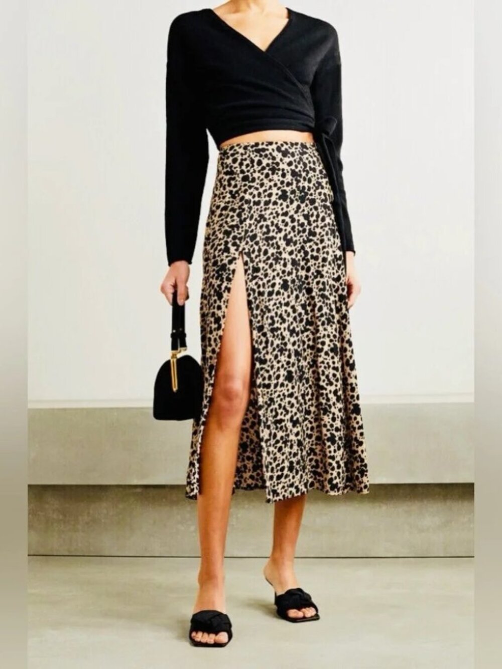 Reformation Zoe Leopard-print Crepe Midi Skirt
